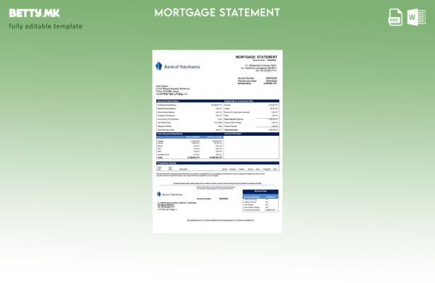 модерен стил Јапонската банка на Јокохама за хипотека шаблон за Word и PDF